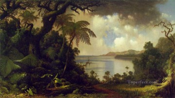  Jamaica Oil Painting - View from Fern Tree Walk Jamaica ATC Romantic Martin Johnson Heade Landscape